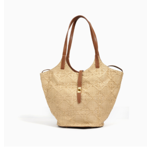 weave+leather tote bag for summer