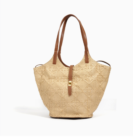 weave+leather tote bag for summer